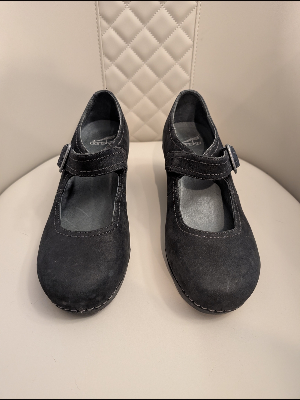 Dansko Sz 39/8.5 Sandra Wedge Mary Jane Shoes in Black